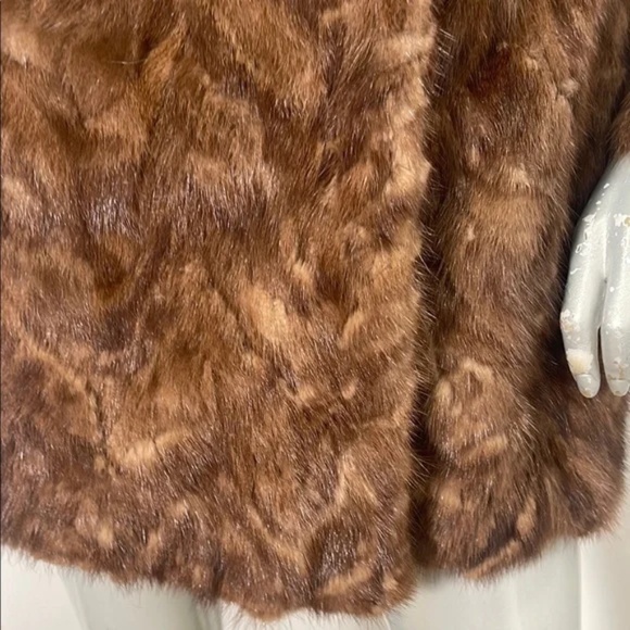Vintage Bullock’s 50’s-60’s Fur Brown Coat with Pockets Lightweight - Picture 7 of 12
